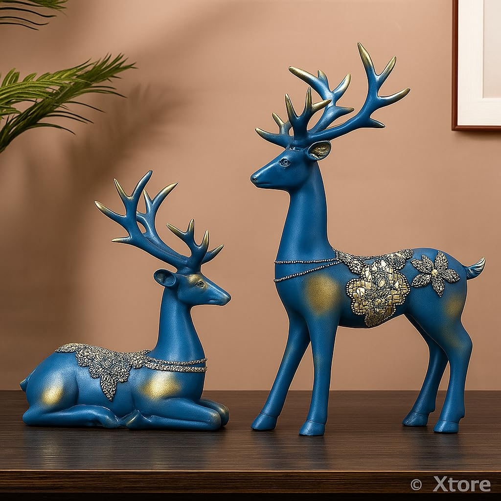 Golden Reindeer Sculptures - Image 2