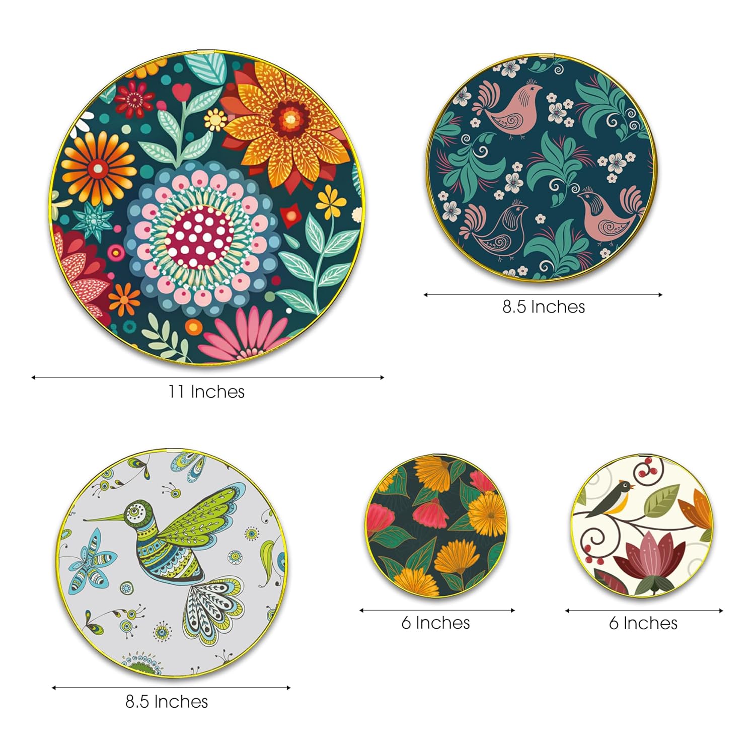 Solimo Wooden Gold Finish Frame Wall Plates - Image 5