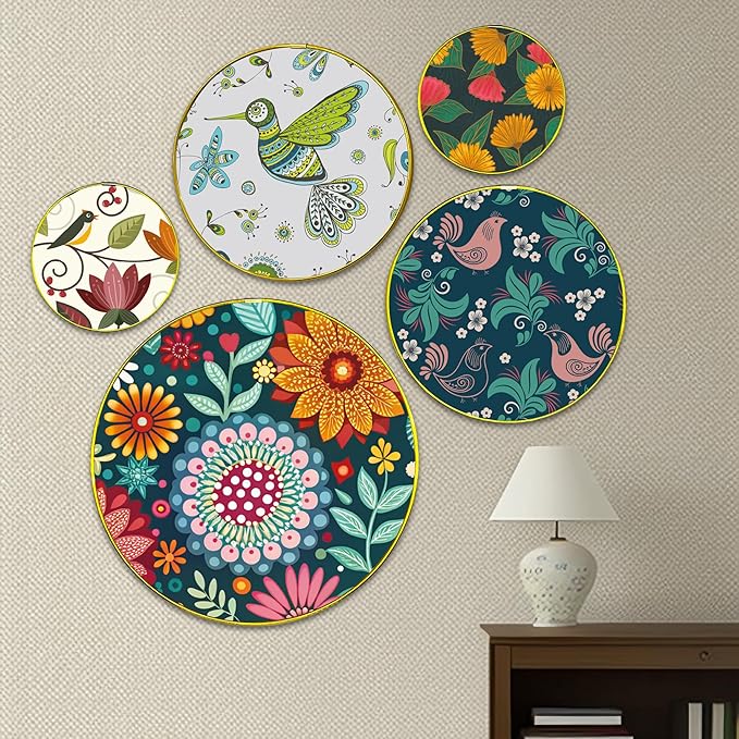 Solimo Wooden Gold Finish Frame Wall Plates - Image 4