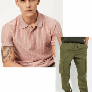 Men Polo T-shirt & Cargo Joggers (Grouped)